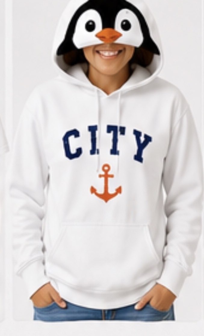 Custom CITY hoodie with anchor design